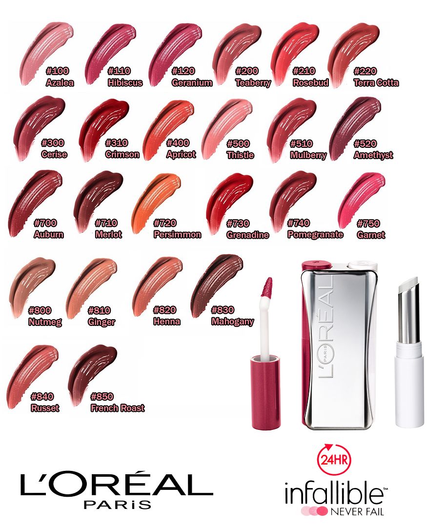 L Lipstick Color Chart