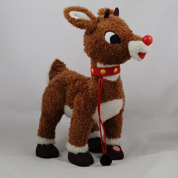 singing rudolph plush toy