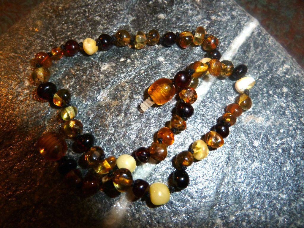 Infant multi colored baltic amber necklace