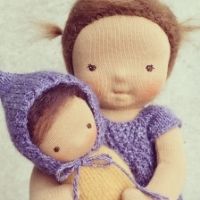 Lilian, a 16 inch handmade doll and her baby doll Mia
